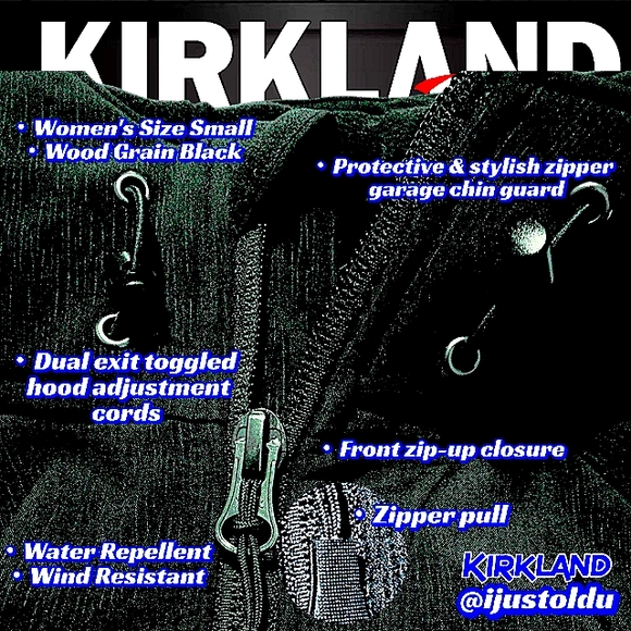 Kirkland Signature Fleece Lined Soft Shell Hooded Zip-Up Jacket, Black Woman's S - Picture 16 of 16